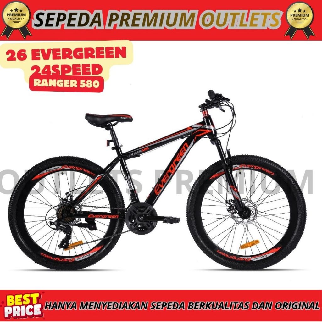 Sepeda Gunung MTB 26inc Evergreen Ranger 580 24Speed Disc Brake