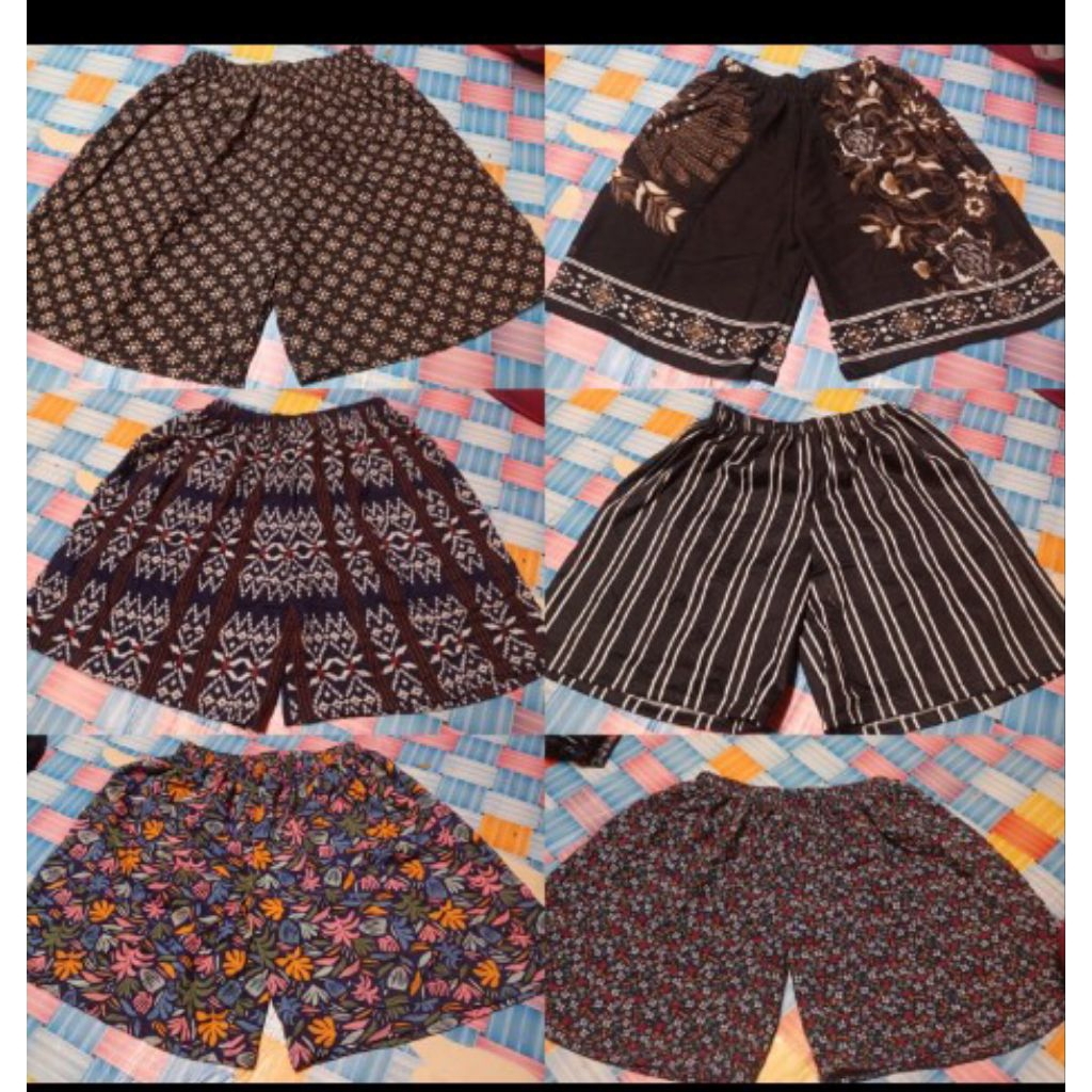 Celana kolor pendek wanita rayon