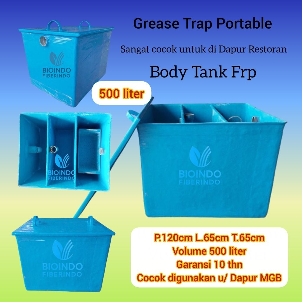 Greasetrap 500 liter Bioindo, Grease trap penjebak lemak, Grease trap portable GT 500, ipal MBG
