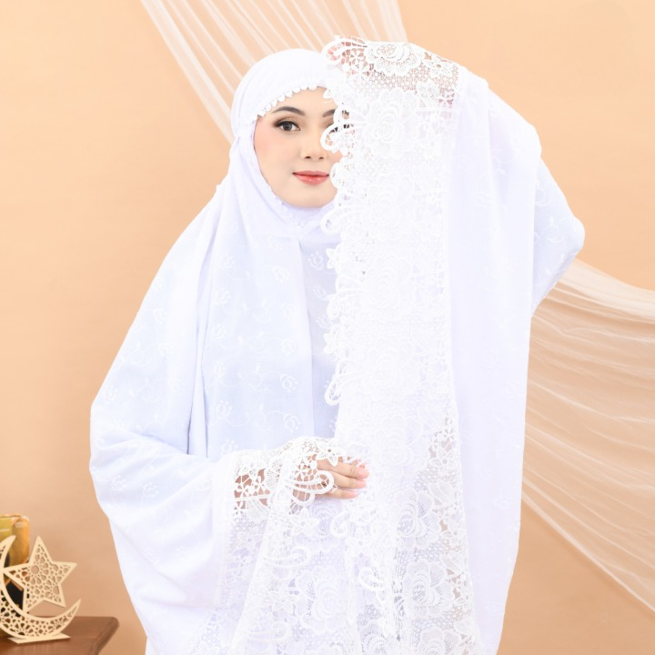 Mukena Dewasa Katun Paris Bordir Jumbo