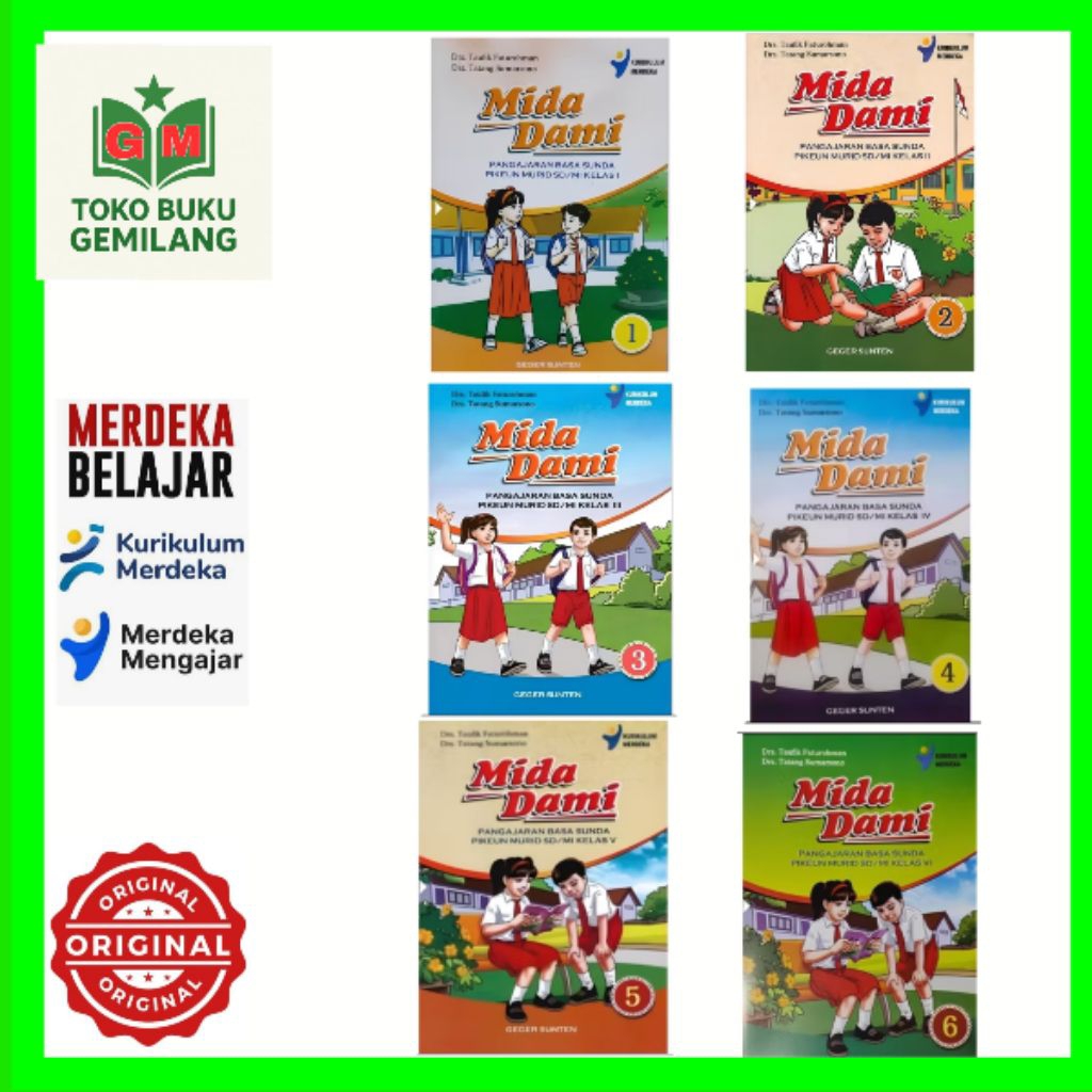 BUKU BAHASA SUNDA MIDADAMI UNTUK SD/MI KELAS 1,2,3,4,5,6 KURIKULUM MERDEKA PENERBIT GEGER SUNTEN