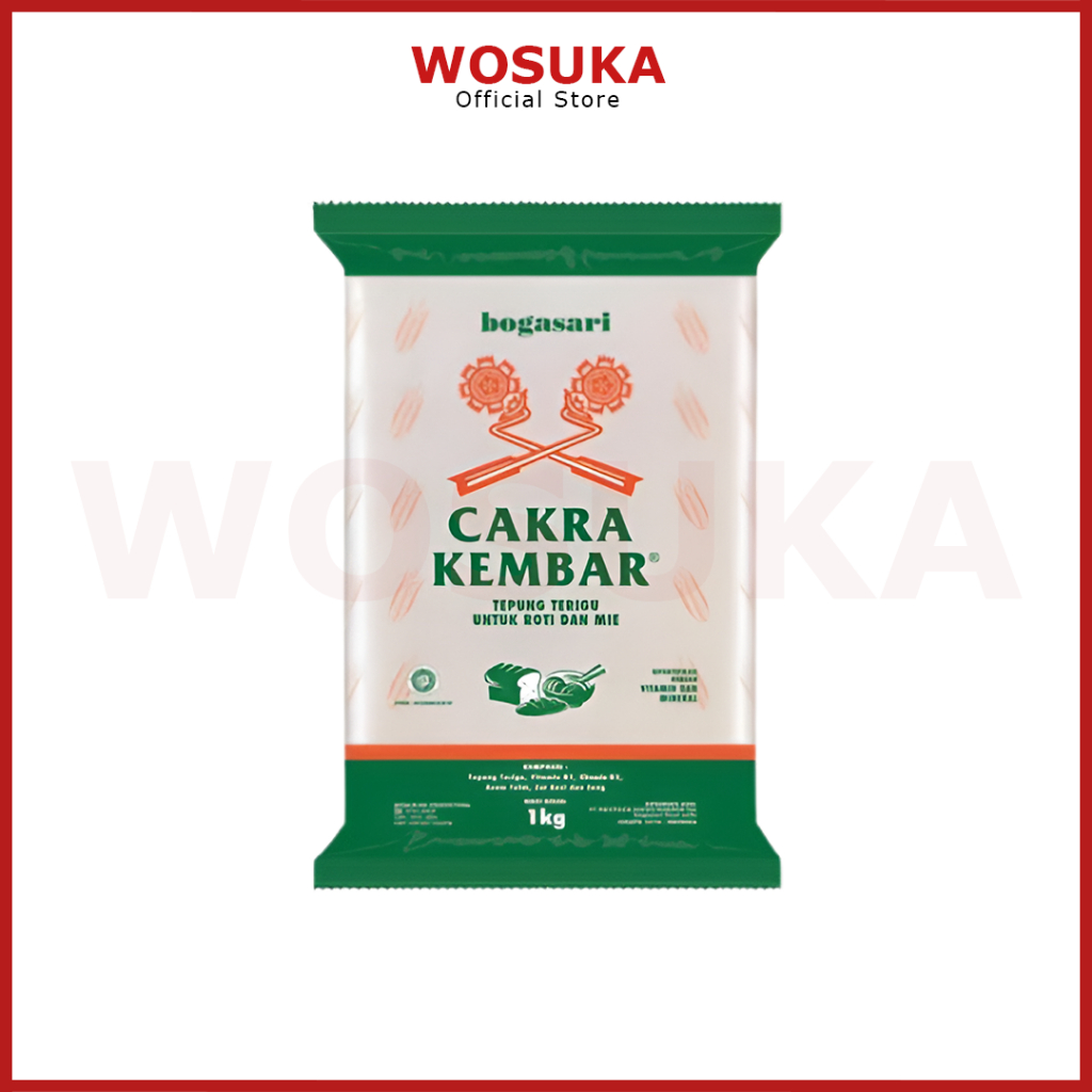 Bogasari Tepung Terigu Cakra Kembar 1kg | Tepung Terigu Cakra Kembar Bogasari 1 kg