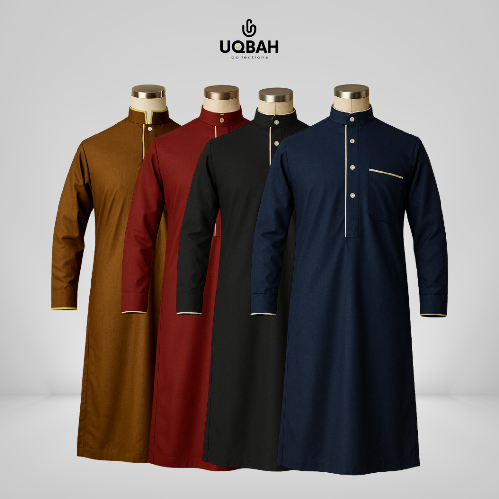 Jubah Ukasyah Pria - Jubah Katun Toyobo Premium - Gamis Pria Dewasa Hitam Polos- Gamis Pria Terlaris