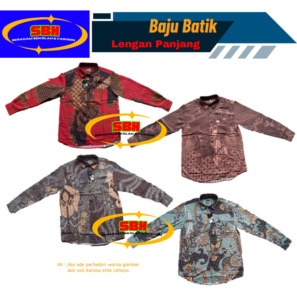 Baju batik pria dewasa lengan panjang motif mewah