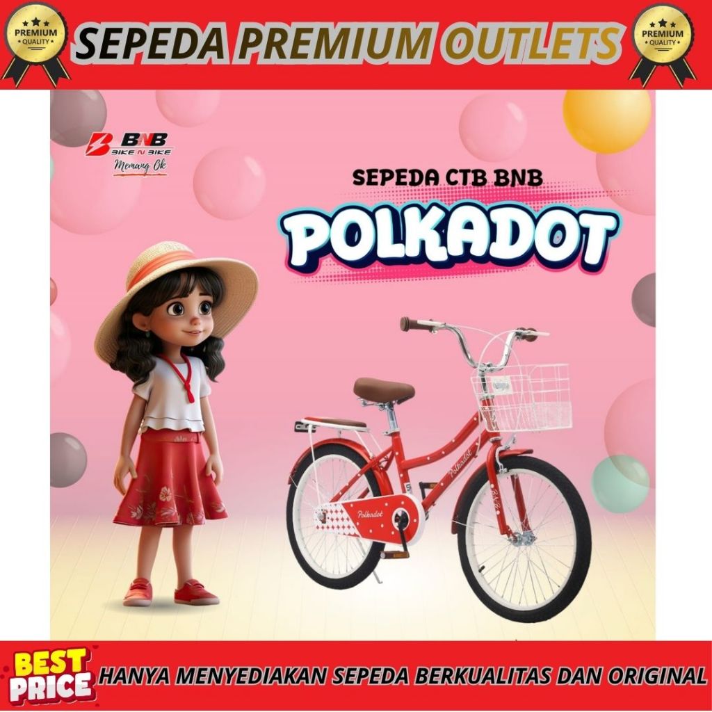 Sepeda Anak 20 Inc Mini BNB POLKADOT PEREMPUAN