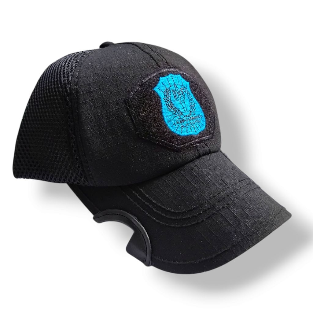 Topi Tactical Velcro Logo Polsuspas Hitam