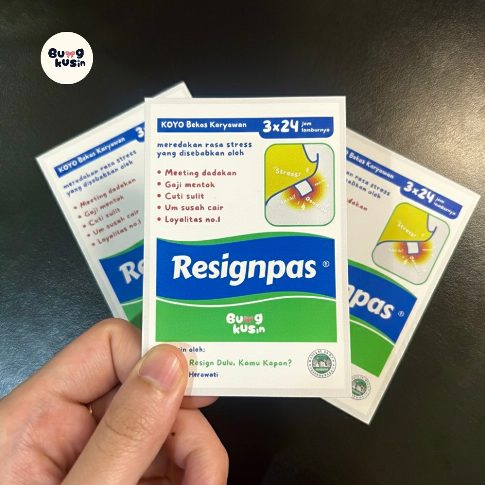 Kartu Ucapan Resign (Salonpas)  Custom Foto Nama – Hadiah Perpisahan Teman Kerja Kado Resign Unik