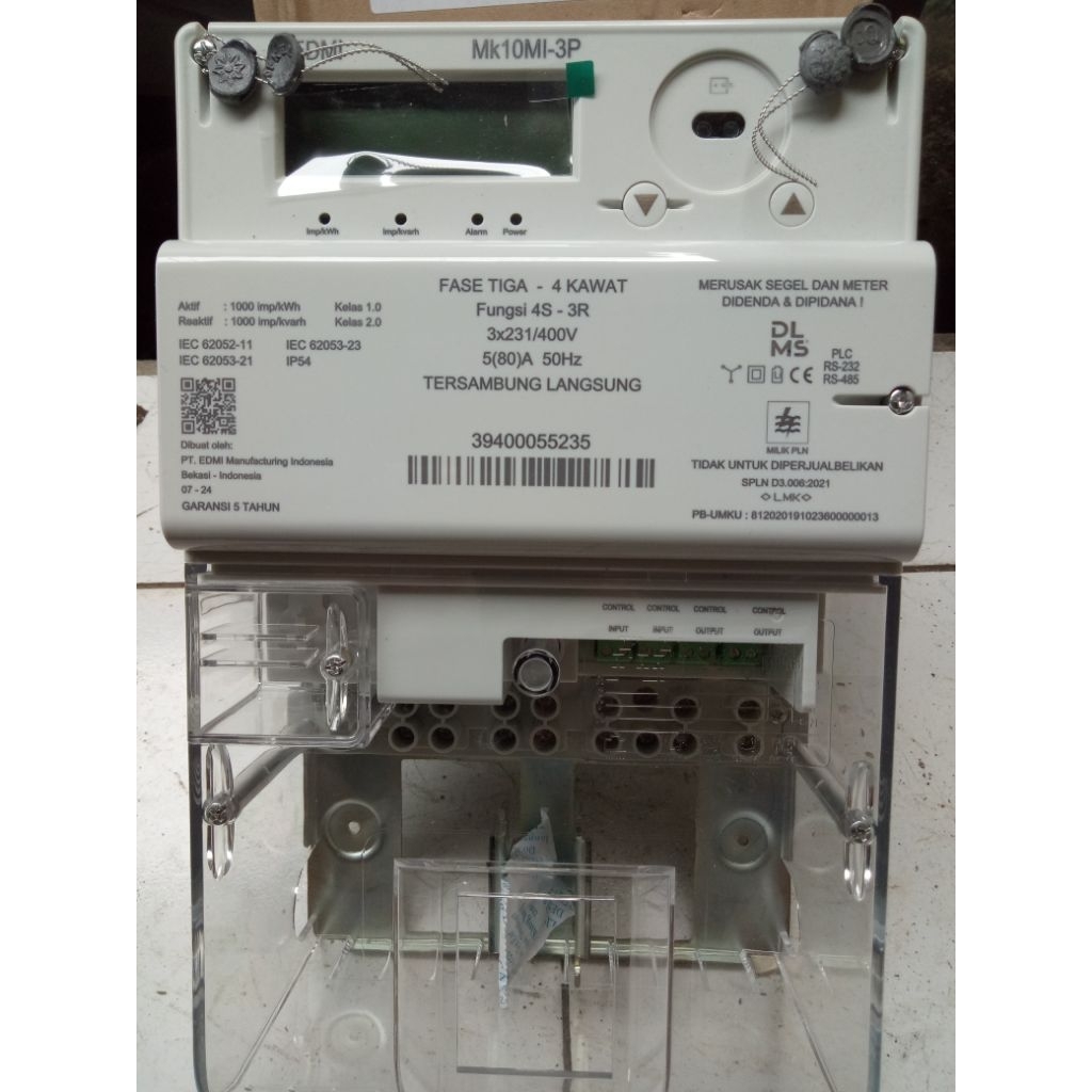 kWh meter EDMI MK 10MI-3P Fungsi 4S-3R 3x231/400V 5(80)A 50Hz