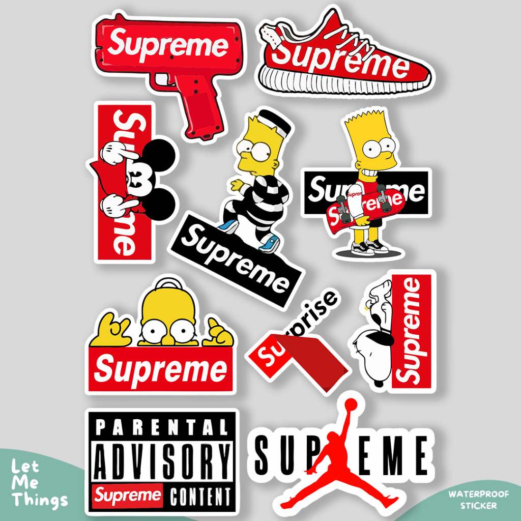 Sticker Aesthetic HYPEBEAST SUPREME Simpsons anti air untuk helm case hp laptop
