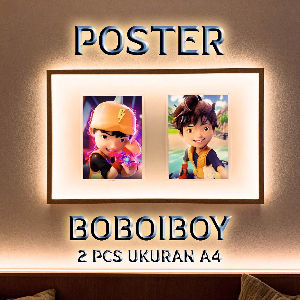 POSTER PREMIUM DESAIN BOBOIBOY UKURAN A4