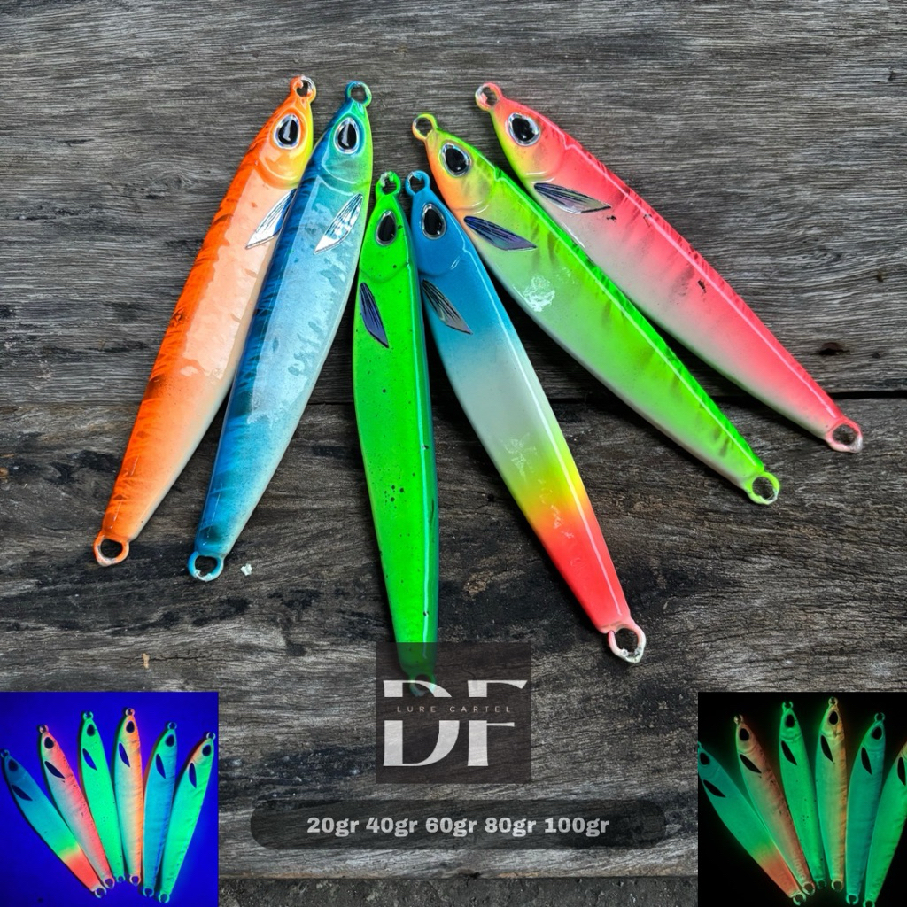 Metal jig Gomame 40gr 60gr 80gr 100gr full glow in the dark Gid dogtooth polka