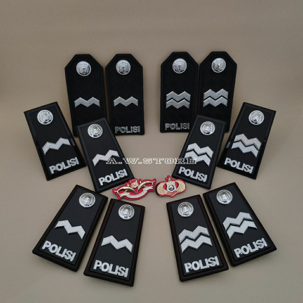 PANGKAT AIPDA AIPTU LIS BORDIR/ FULL MIKA . PANGKAT PDH AIPDA AIPTU . PIN SAR PIN SELAM POLRI