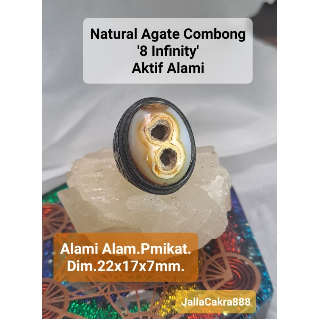 Natural Agate Combong Chalchedony Aktif Alami No Treated NTE  Gradasi vintage Emas Kecoklatan