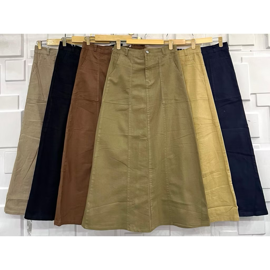 ROK PANJANG SOFT JEANS STREET IMPORT WANITA