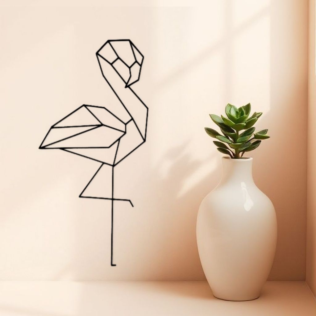 WALLDECOR HIASAN DINDING AESTHETIC | GEOMETRI STIK BAMBU HEWAN BURUNG FLAMINGGO | HIASAN DINDING KAM