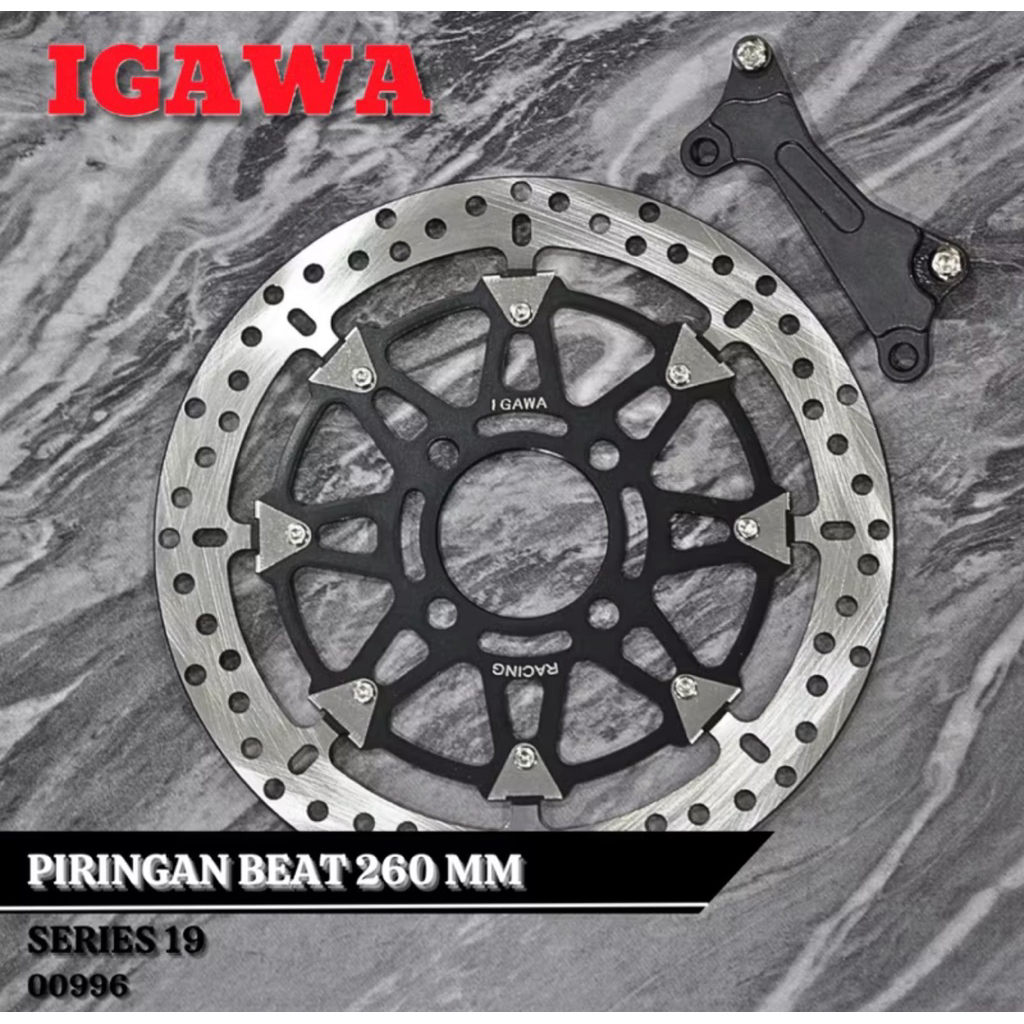 Piringan Beat 260mm Seri 19 Igawa Piringan Depan Motor Beat Ukuran 260mm Free Breket Kaliper Standar