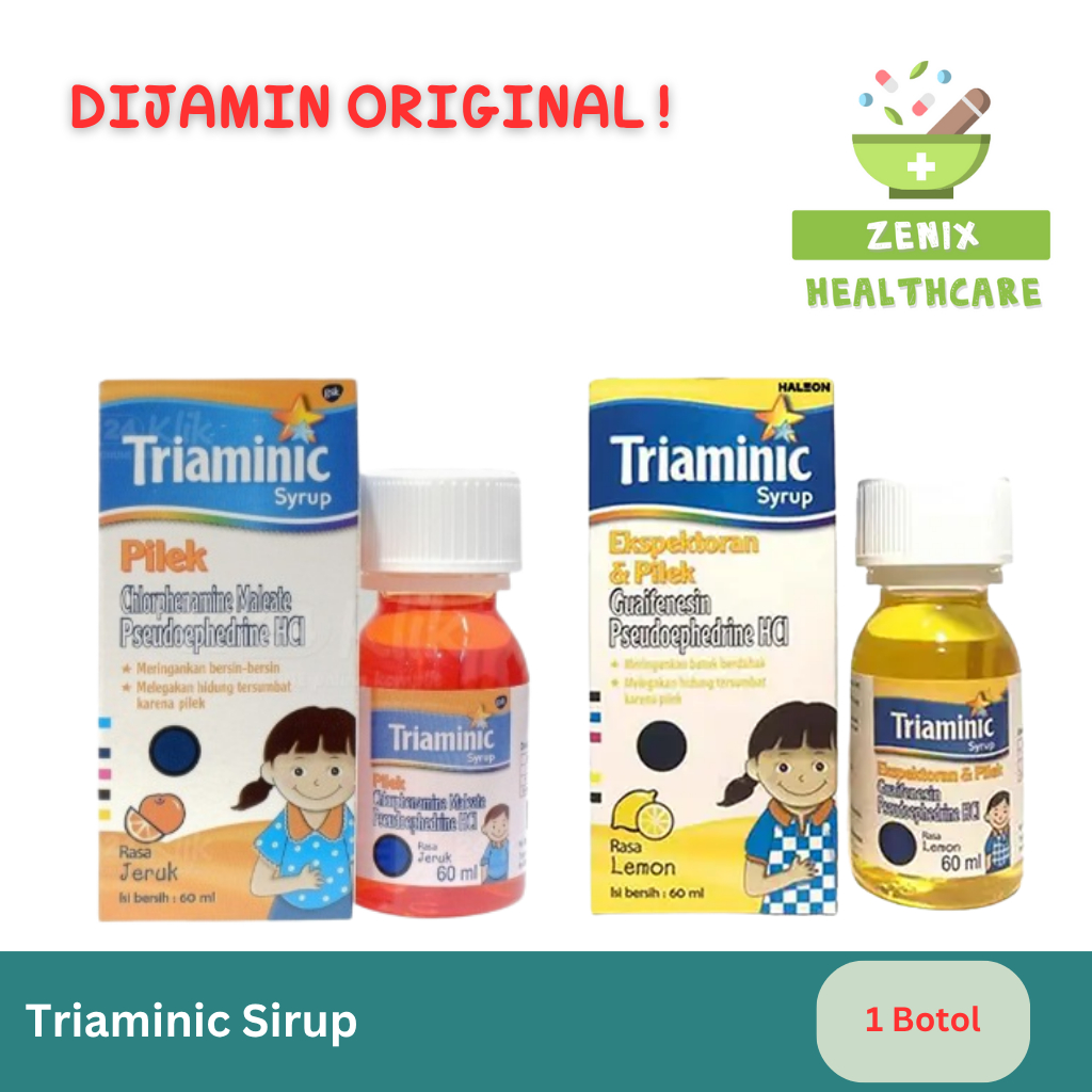 Triaminic Pilek Sirup | Triaminic Pilek & Ekspektoran Sirup – Pereda Batuk, Flu,dan Hidung Tersumbat