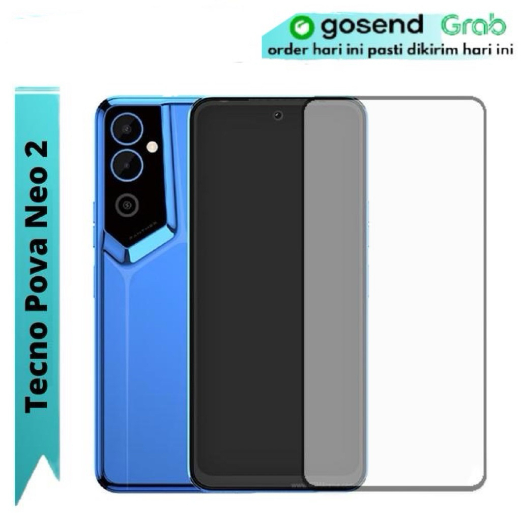 FULL SCREEN TEMPERED GLASS For TECNO POVA NEO 2 Pelindung Layar Anti Gores Full Layar