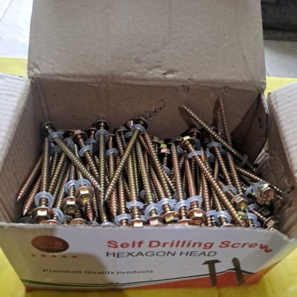 200 pcs baut driling kayu 12x75 panjang 7,5cm