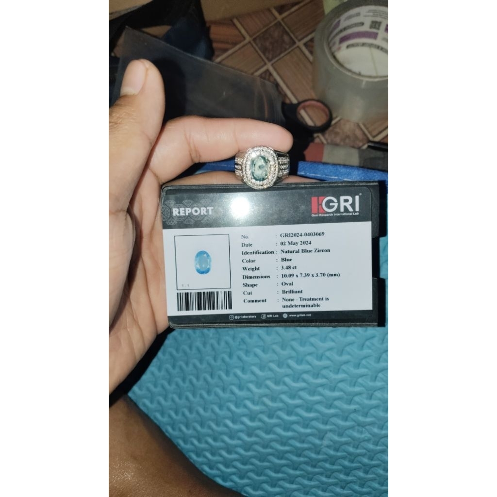 Natural Blue Zircon NTE