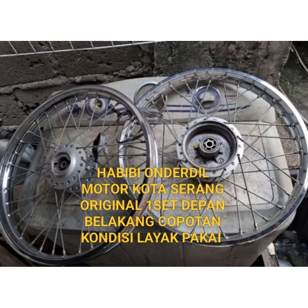 Velg Besi jari2 Suzuki Smash 110 Lama PNP Smash New PNP Shogun 110 (1SET DEPAN BELAKANG ORIGINAL COP