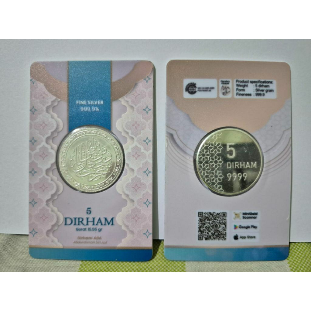 Dirham koin Silver 5 Dirham (15,5 gr) (Ready stok / bukan ANTAM)