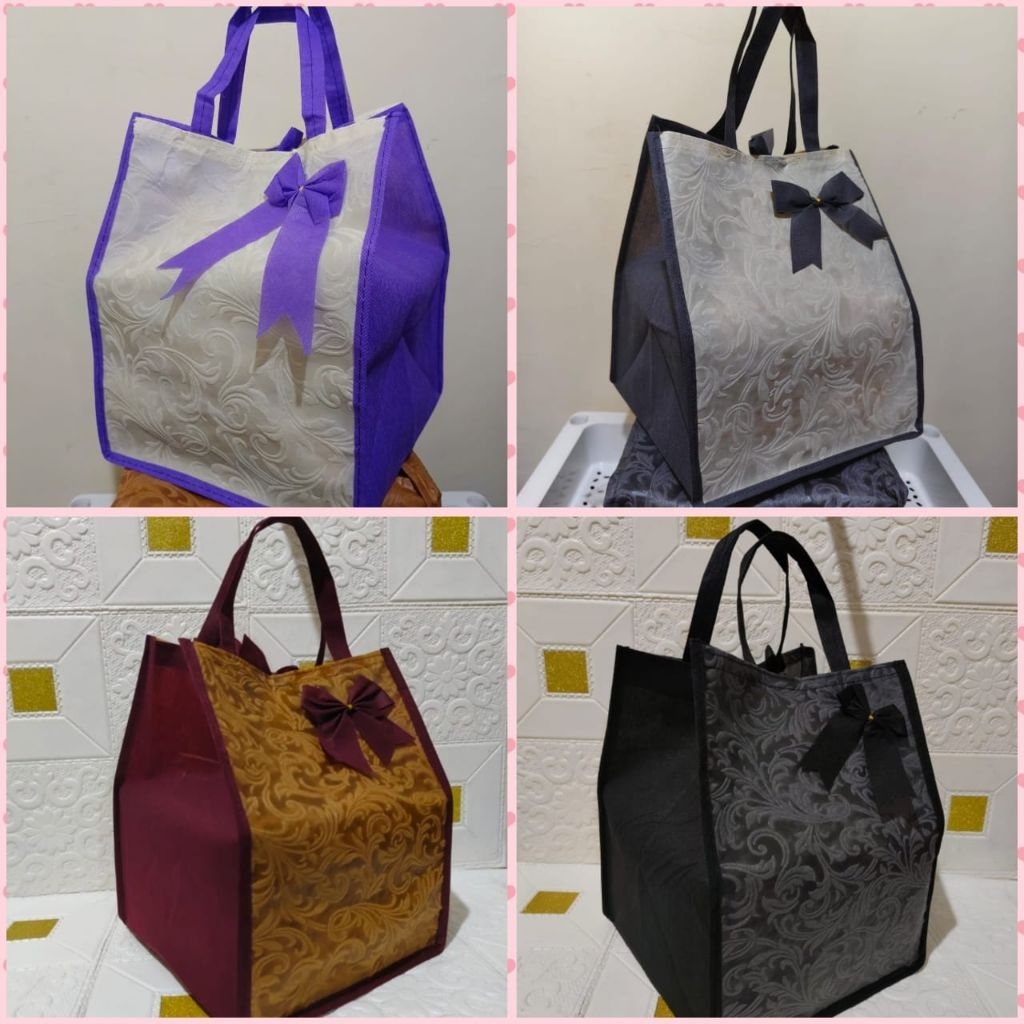 TAS HAJATAN SPUNBOND PITA EMBOS NEW KOMBINASI UKURAN 22 HARGA PAKET HEMAT PER_5 LUSIN.#tas kotak nas