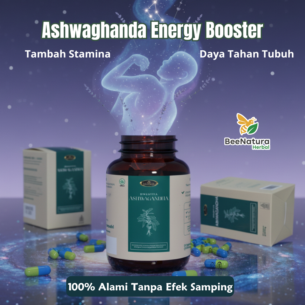 Ashwaghanda Energy Booster Isi 60 Kapsul BPOM Suplemen Herbal Penambah Stamina dan Daya Tahan Tubuh