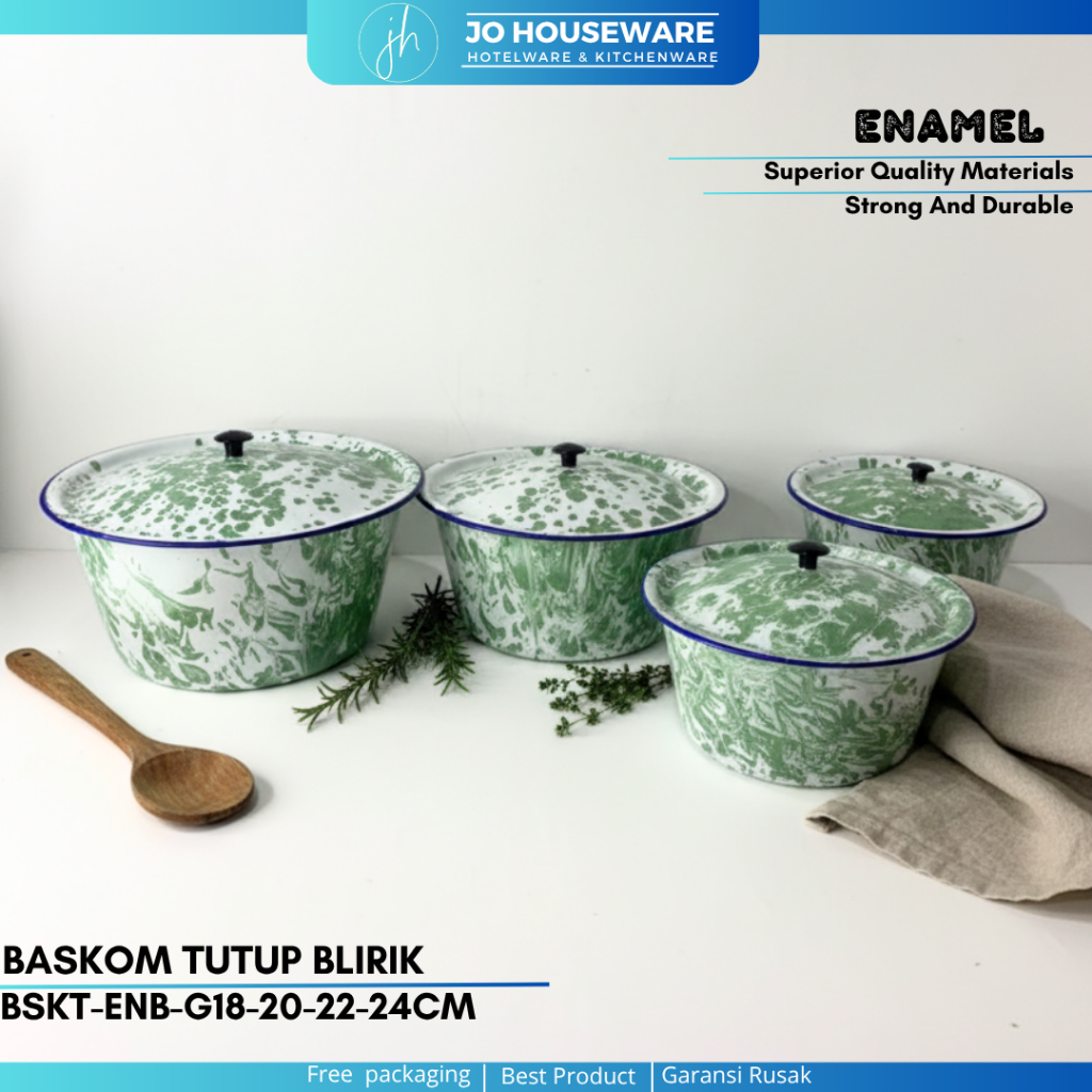 Waskom Dalam Tutup Blirik Enamel Diameter 18-20-22-24cm / Baskom Blirik vintage serbaguna