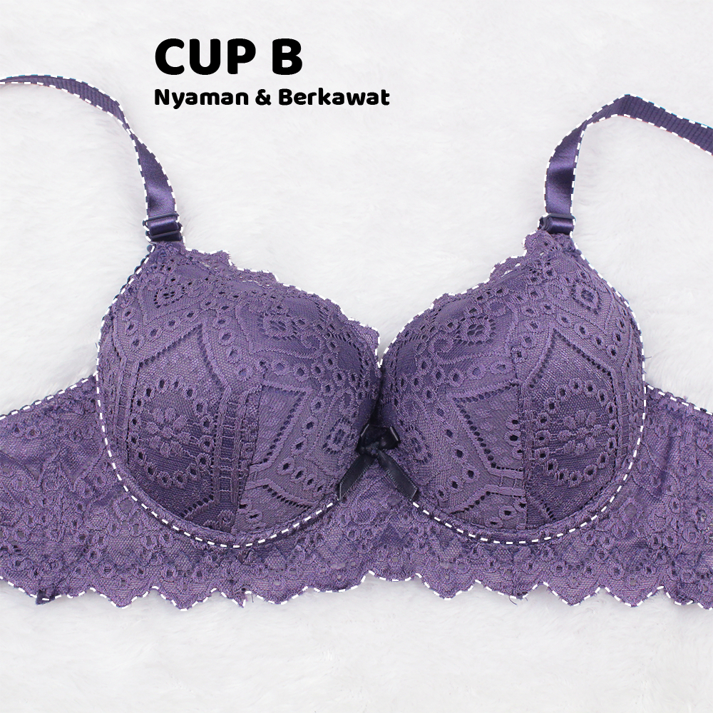 Bha Cawet Fitnes Cewe Dewasa Tanpa Kawat Lingerie Kotang Shawet Bruklat Terlaris 2026 Set Bra + Cd C