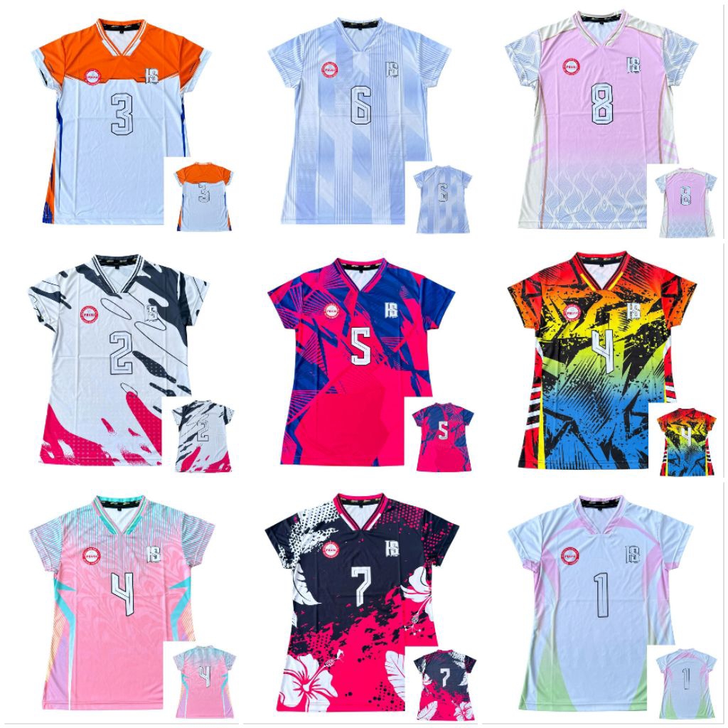 kaos atasan jersey Voli wanita/Cewek full printing lusinan (12 PCS) tersedia ukuran M L XL