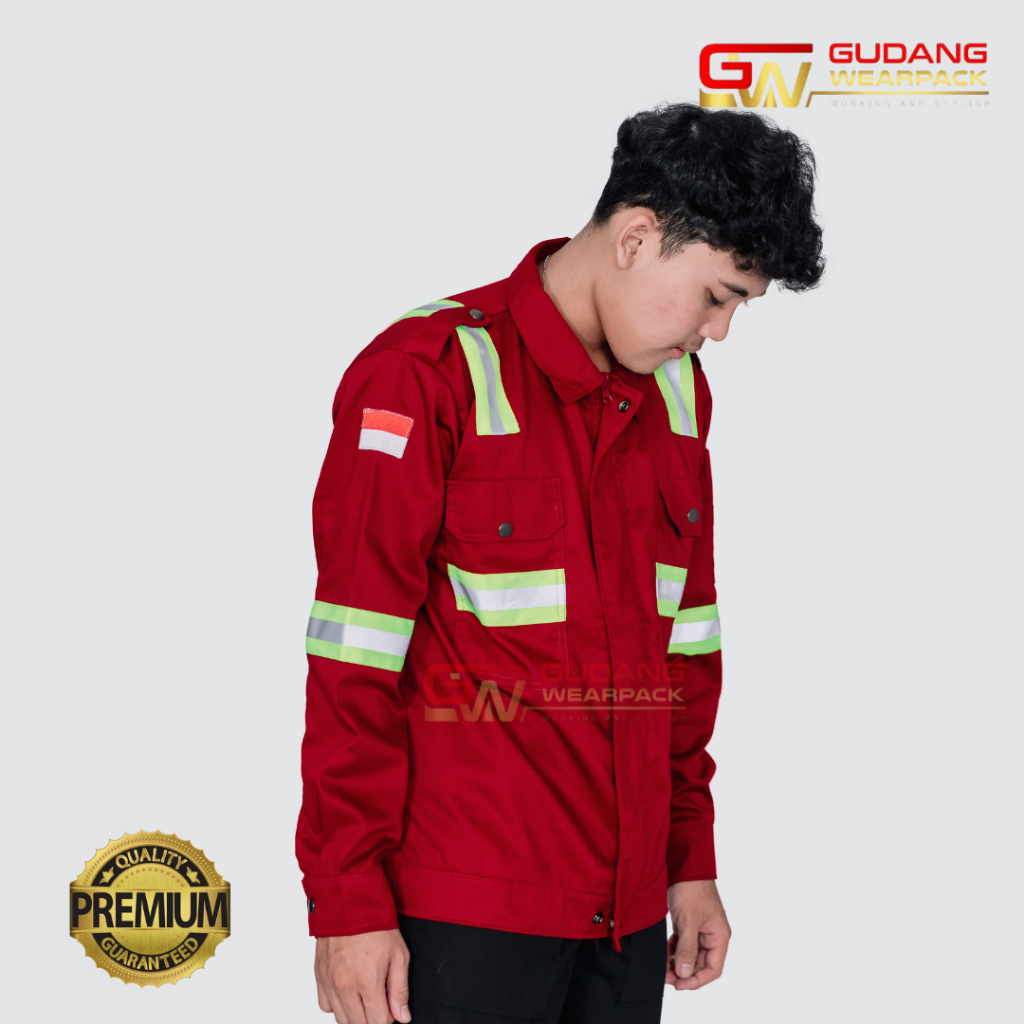 Wearpack Atasan Lengan Panjang Warna Merah Maroon