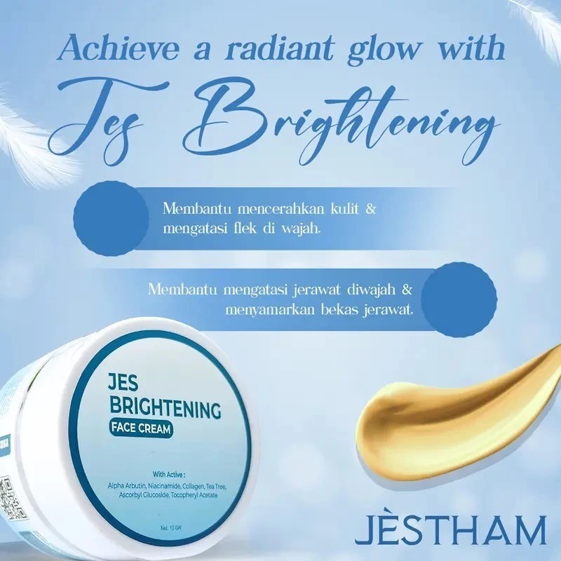 Jestham Brightening Face Cream / Alas Bedak  Hilangkan Flek Hitam & Bekas Jerawat