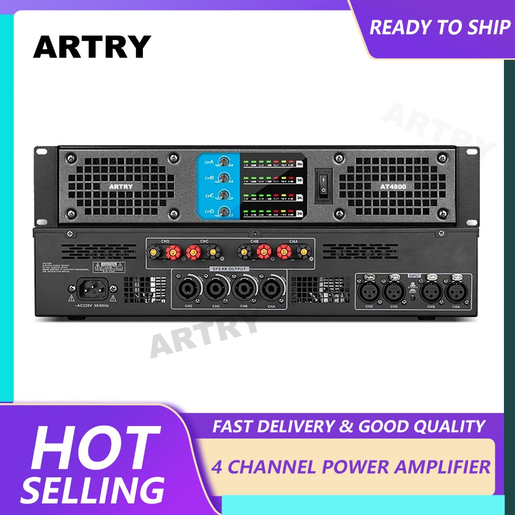 ARTRY AT2800/AT4800 Professional Power Amplifier CLASS D Digital Power Amplifier Four/Two Channel