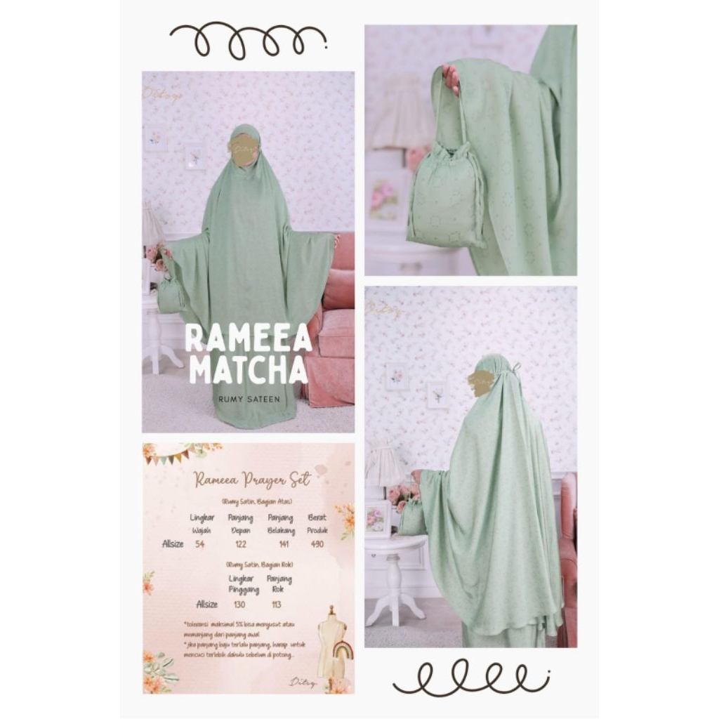 Prayer set | Mukena traveling | Mukena × Fahijab full set sajadah | Mukena × Ditsy