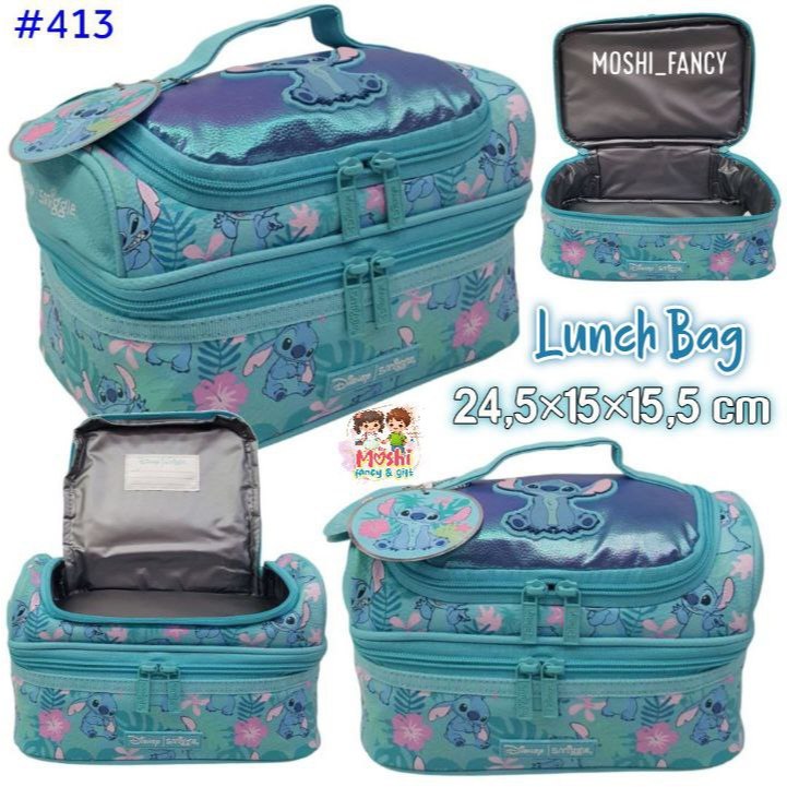 Lunch Bag Anak Stitch Selempang Hardtop / Tas Makan Motif Stitch / Tas Bekal Anak Stitch / Tas Makan