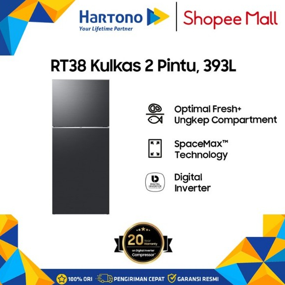 Samsung Kulkas 2 Pintu RT38 2 Door Refrigerator RT38CG6420S9