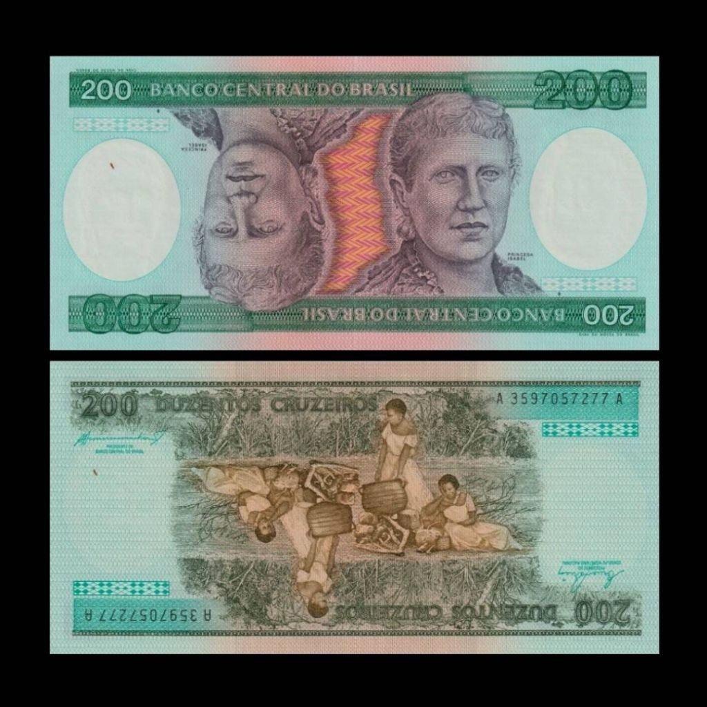 UANG BRAZIL 200 CRUZEIROS 1984 ORIGINAL BANKNOTE