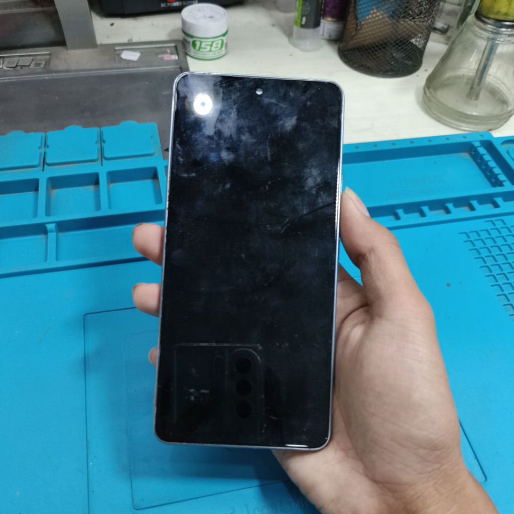 lcd samsung a53 pecah + frame ori biru