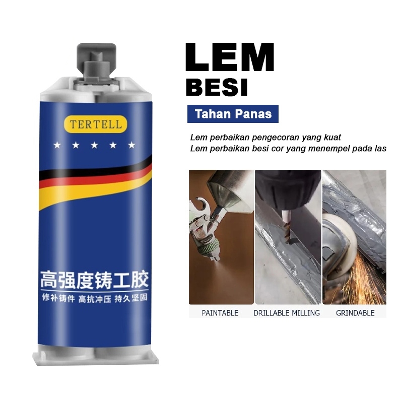 Lem Besi Super Kuat / Lem Besi Pengecoran Logam Super Kuat Tahan Panas Untuk Reparasi Mobil 100gr
