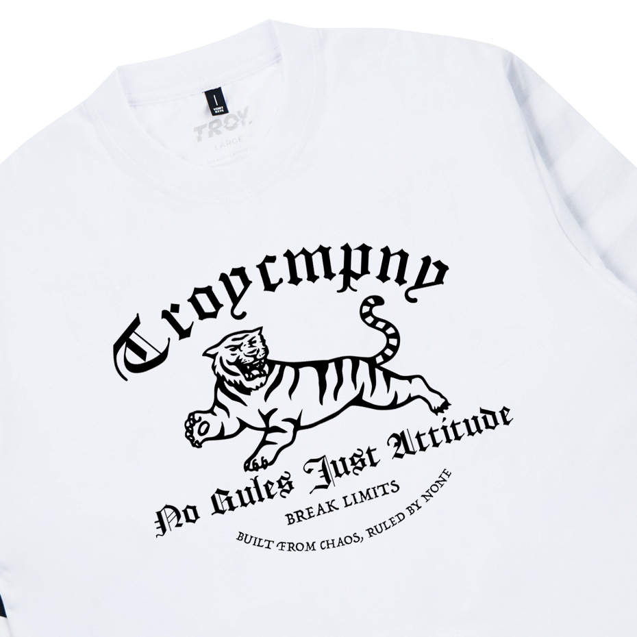 Troy Company Double Sleeve Tshirt White Stripe Break Limits - Kaos Putih Lengan Panjang DS 3398