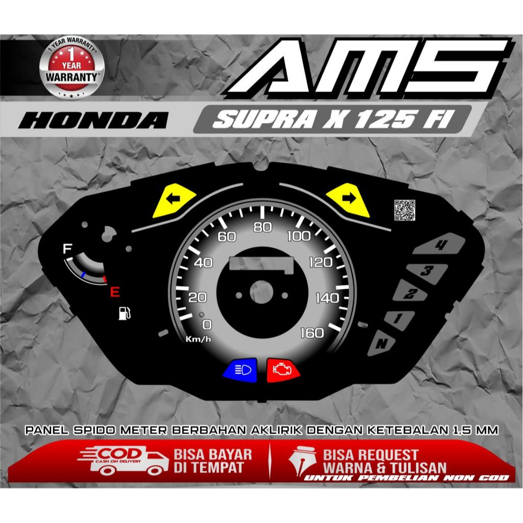 Panel Custom Speedometer custom honda Supra X  125FI