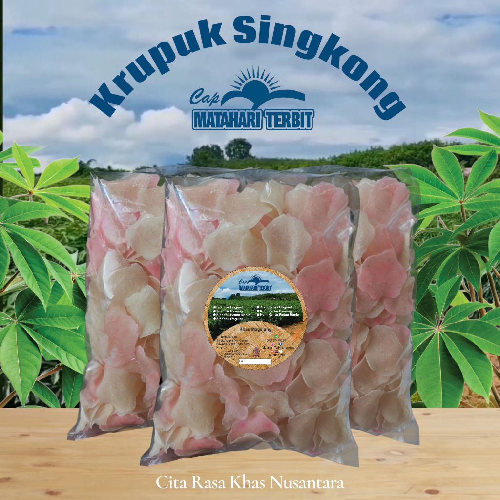 Krupuk Karag/Krupuk Singkong Merah Putih 1kg (Mentah) Cap Matahari Terbit