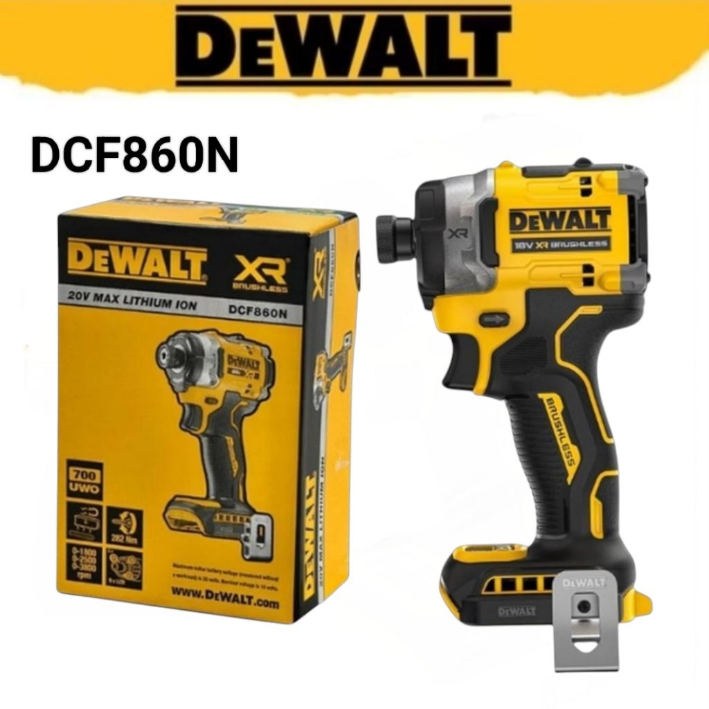 DEWALT DCF860N Cordless impact Driver 20V Mesin Bor obeng Dewalt Dcf860n
