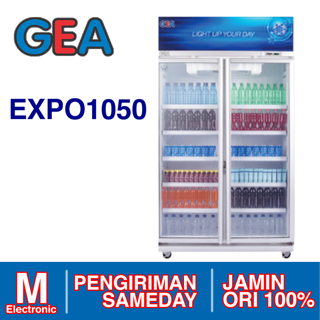 GEA EXPO1050 - SHOWCASE GEA 2PINTU DISPLAY COOLER 1050L EXPO 1050AH CN