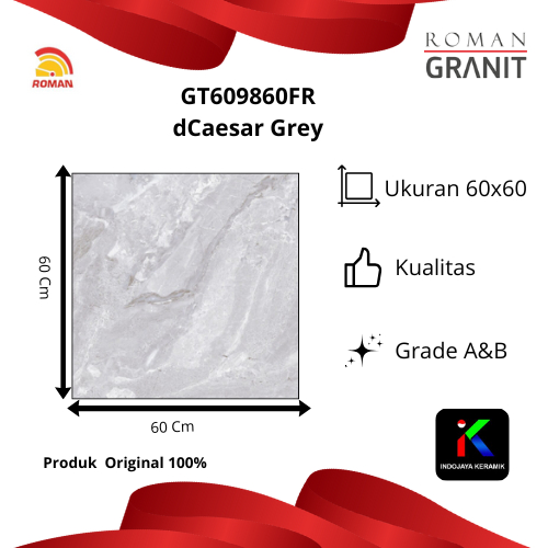 Roman Granit dCaesar Grey GT609860FR Ukuran 60x60 Cm
