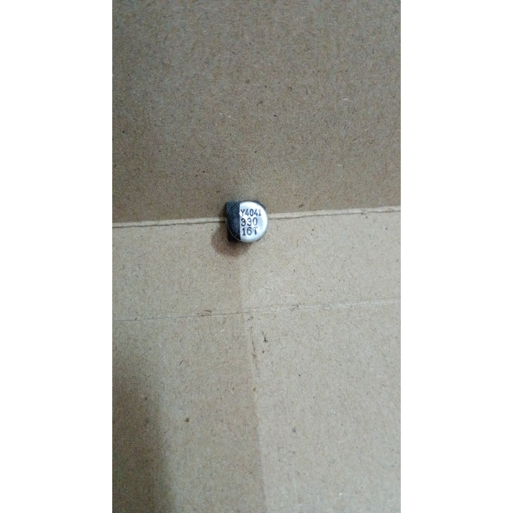 6627 kapasitor elco smd tempel 330uf 330 uf 16v 16volt 16 volt