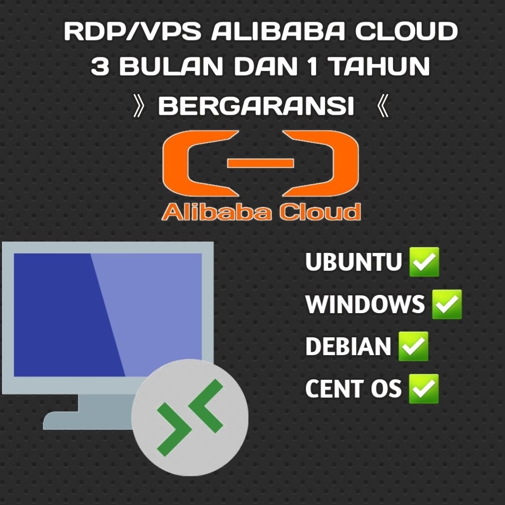 Alibaba Cloud RDP/VPS 2 Core 4GB 3 Bulan & 1 Core 1GB 1 Tahun.