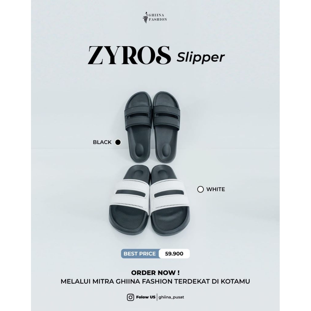 READY//ZYROS SLIPPER//BY GHINA FASHION NEW