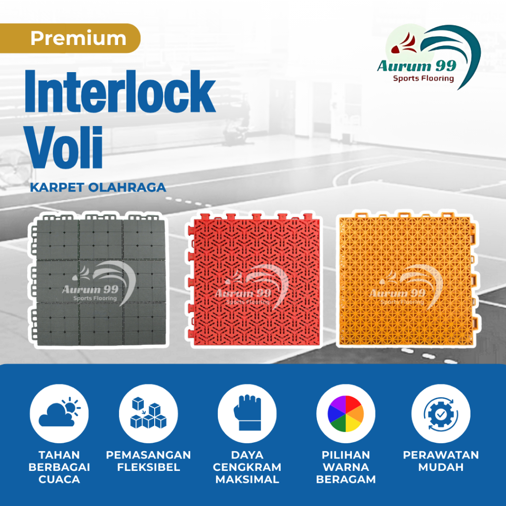 Lantai Interlock Voli - interlock lapangan olahraga | lantai lapangan voli | karpet voli (Premium)